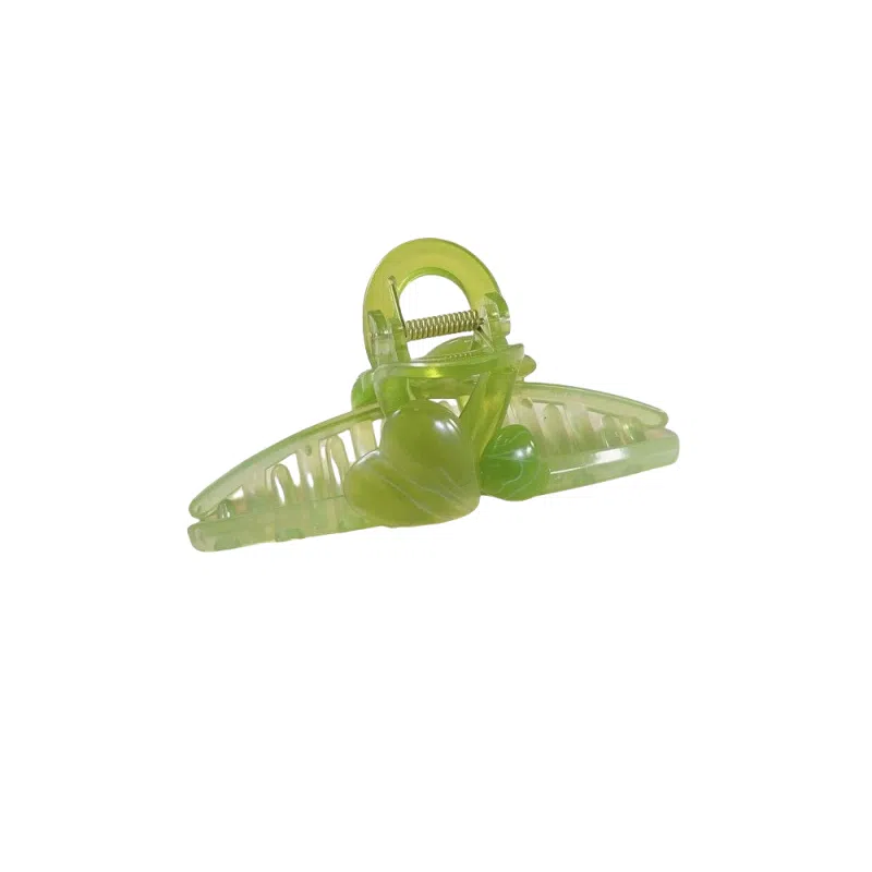 尚先生 冰透绿色抓夹甜美清新树脂爱心鲨鱼夹多发量后脑勺盘发发夹 发饰 女款