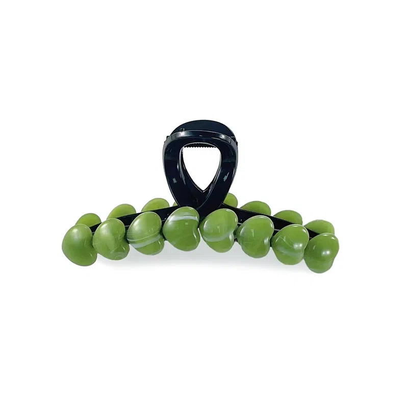 尚先生 高级感棕色树脂爱心发夹后脑勺超大号抓夹百搭鲨鱼夹 发饰 女款