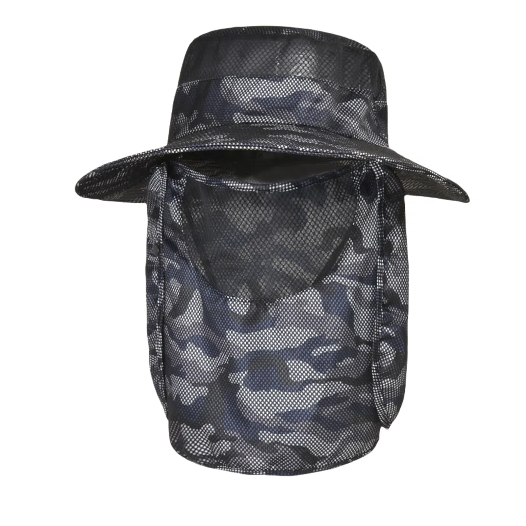 撞青春 钓鱼迷彩遮阳帽遮脸户外 涤纶 渔夫帽 男女同款情侣款