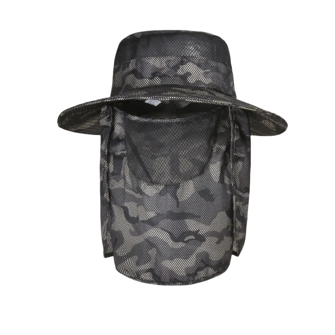 撞青春 钓鱼迷彩遮阳帽遮脸户外 涤纶 渔夫帽 男女同款情侣款