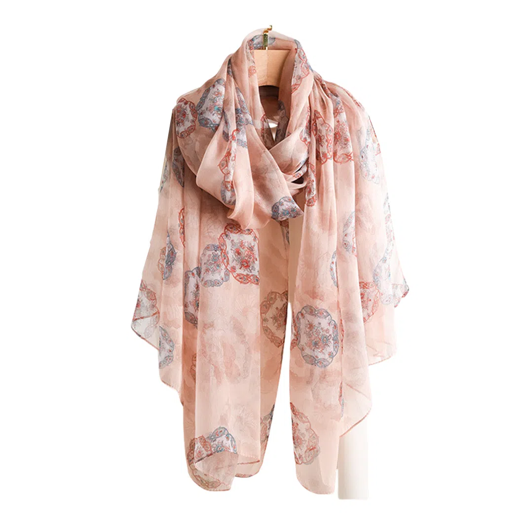 撞青春 大纱巾仿真丝 高端春夏防晒高档薄款时尚 丝巾 女款