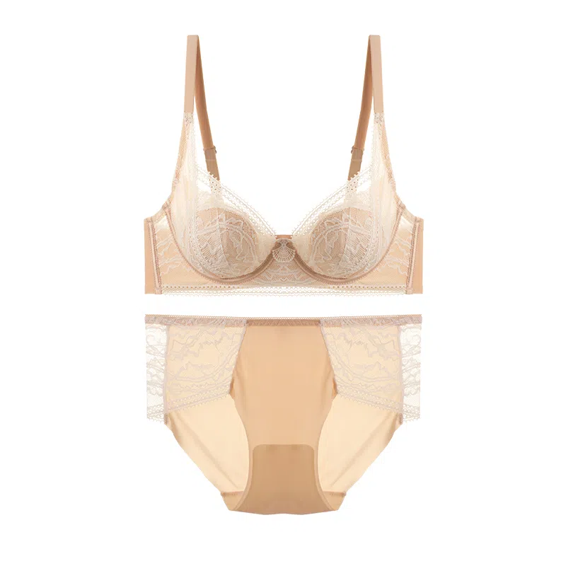 内在密码 薄款小胸聚拢透气舒适软钢圈文胸中腰三角内裤内衣裤套装 女款