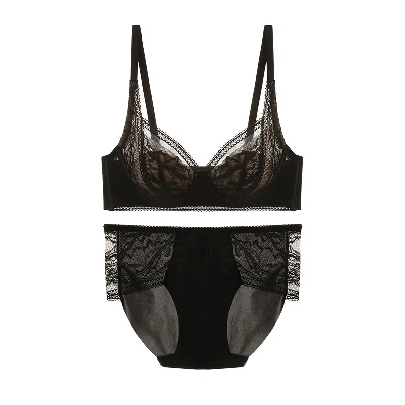 内在密码 薄款小胸聚拢透气舒适软钢圈文胸中腰三角内裤内衣裤套装 女款