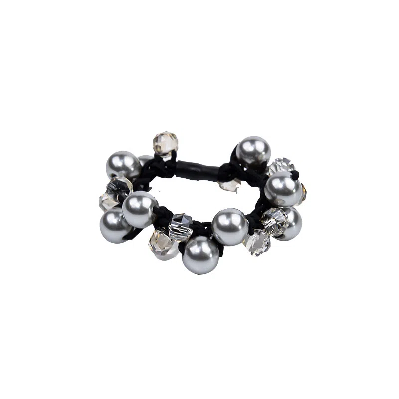 卡铂雅 气质复古 设计潮流可爱潮流 气质感港风发圈 人工珠 发饰 女款 银色