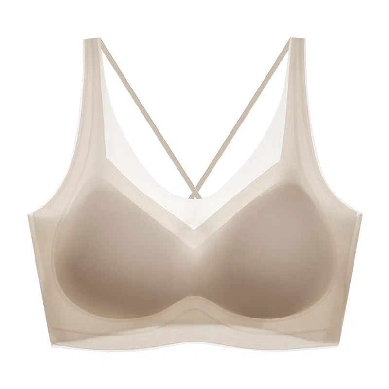 莫代尔 薄款乳胶内衣无痕无钢圈聚拢背心式上托收副乳文胸 女款