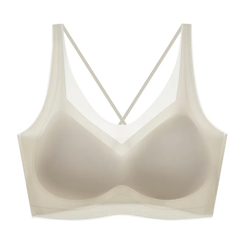 莫代尔 薄款乳胶内衣无痕无钢圈聚拢背心式上托收副乳文胸 女款