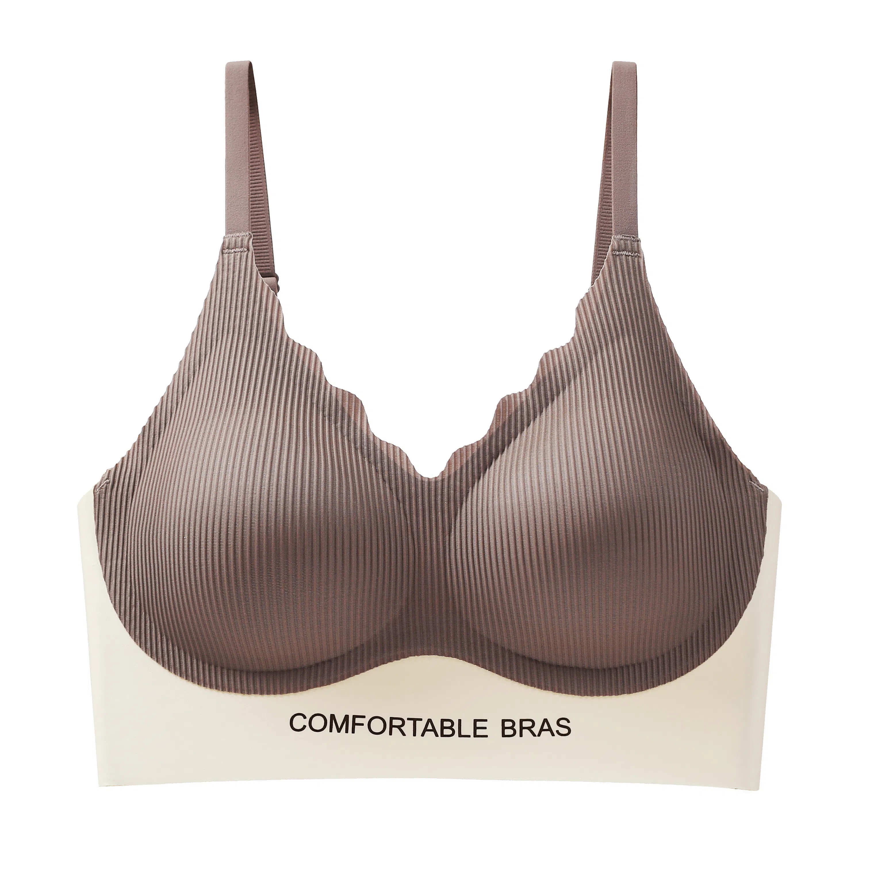 莫代尔 薄款防下垂无痕收副乳聚拢半固定杯美背文胸 女款