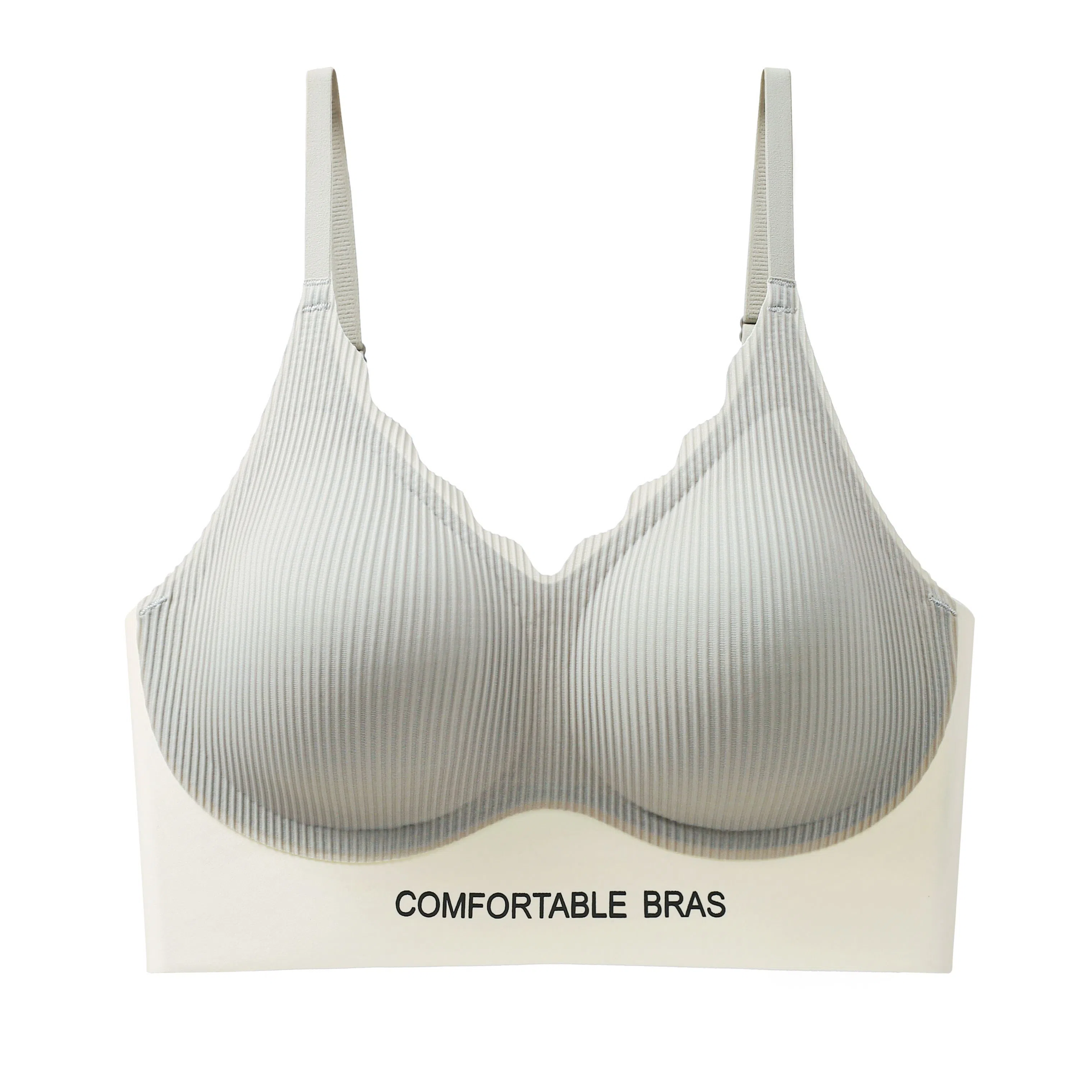 莫代尔 薄款防下垂无痕收副乳聚拢半固定杯美背文胸 女款