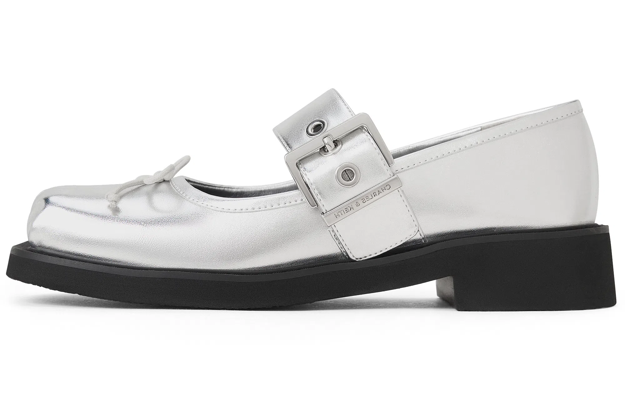 CHARLES&KEITH Mary Jane Silver/Black