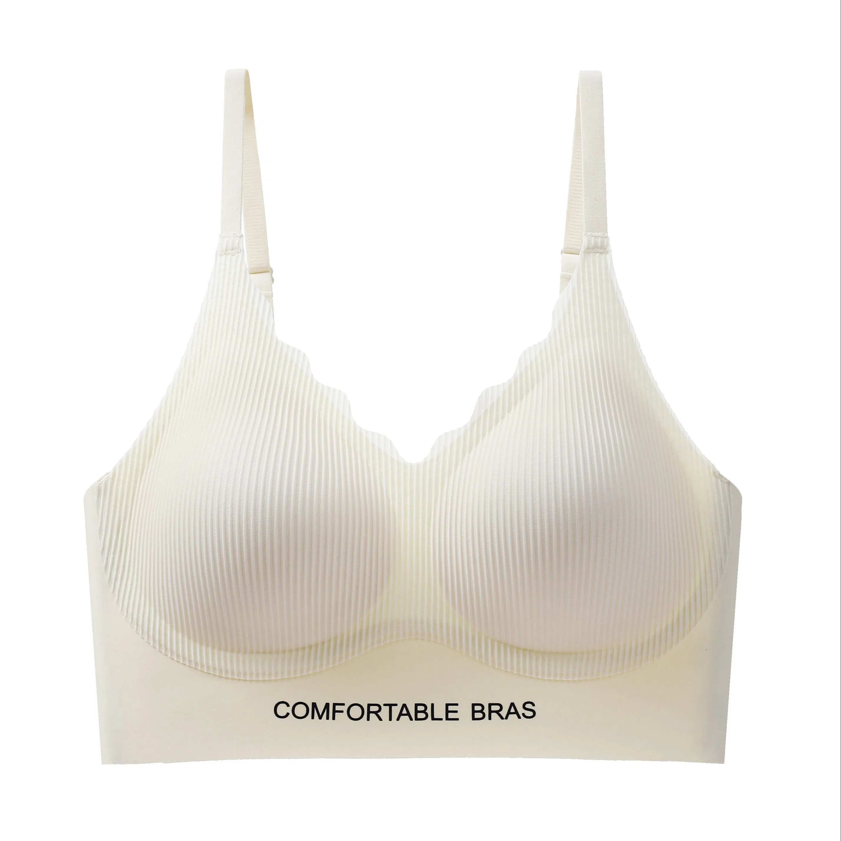 莫代尔 薄款防下垂无痕收副乳聚拢半固定杯美背文胸 女款