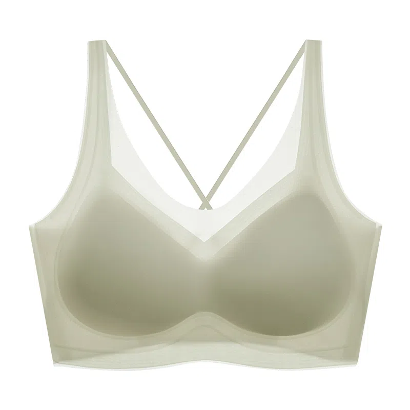 莫代尔 薄款乳胶内衣无痕无钢圈聚拢背心式上托收副乳文胸 女款