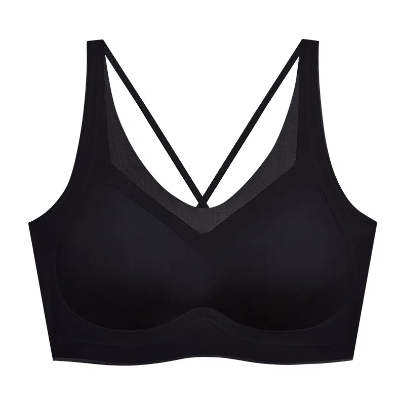 莫代尔 薄款乳胶内衣无痕无钢圈聚拢背心式上托收副乳文胸 女款