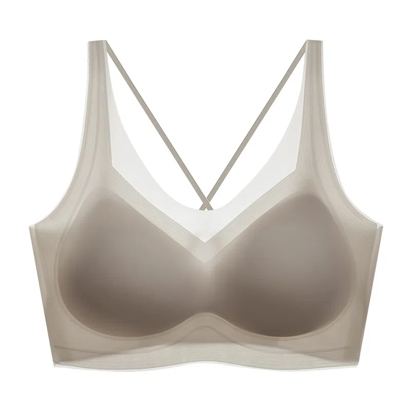 莫代尔 薄款乳胶内衣无痕无钢圈聚拢背心式上托收副乳文胸 女款