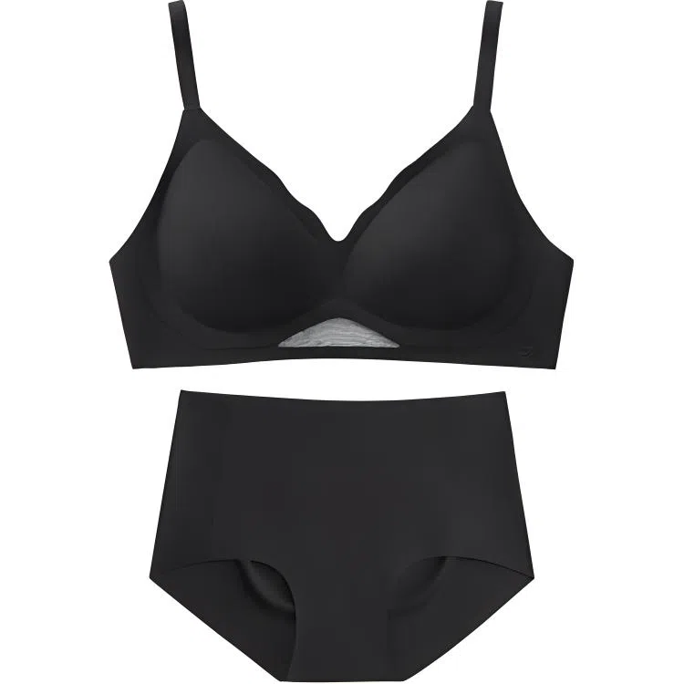 素肌良品 无痕聚拢裸感纯色内衣裤套装 女款