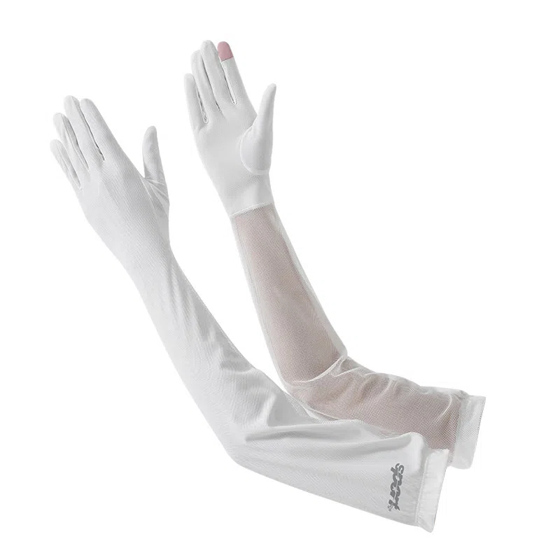 浪莎 夏季防紫外线遮阳透气薄款手套护袖一体开车骑行练车冰袖 防晒袖 女款