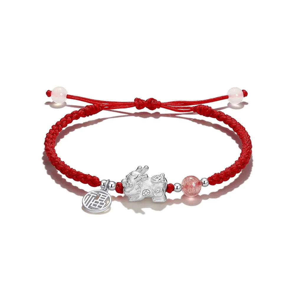 韵系 新中式貔貅福牌小众编织 玻璃 手链 女款