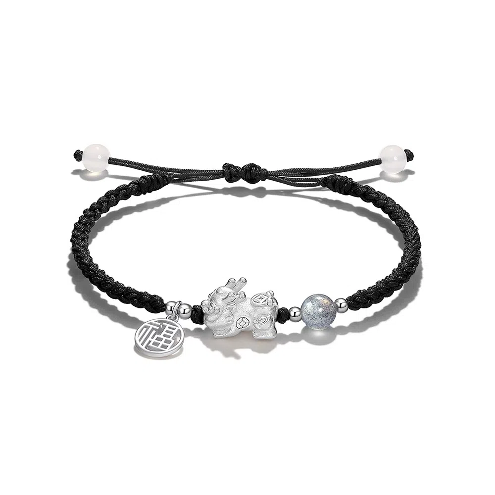 韵系 新中式貔貅福牌小众编织 玻璃 手链 女款