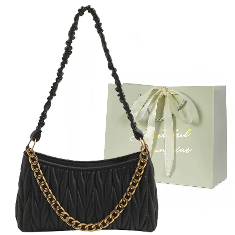 JIANGLIDA Pleated Chain Bag
