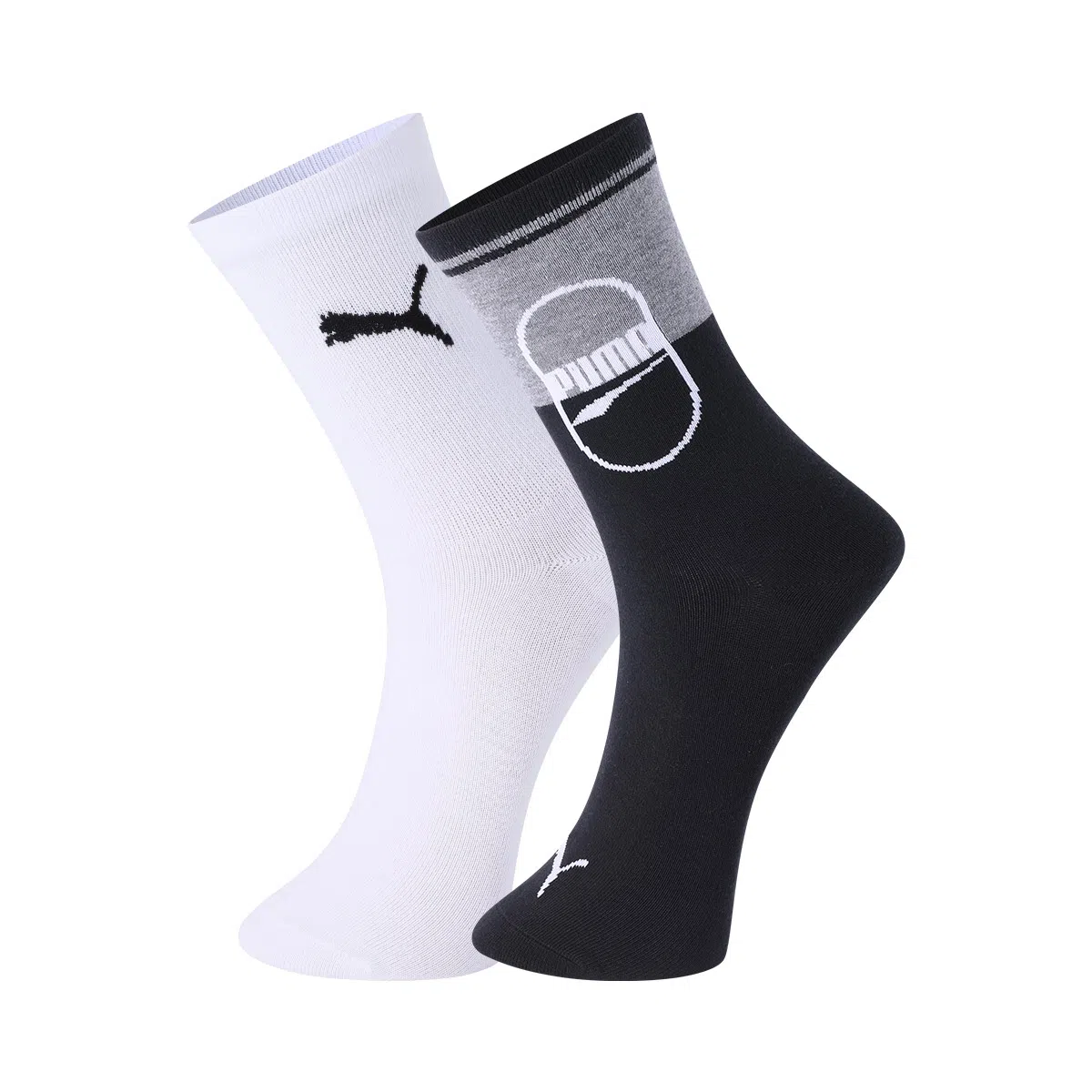 PUMA Classic Crew Socks 2-Pack Black White