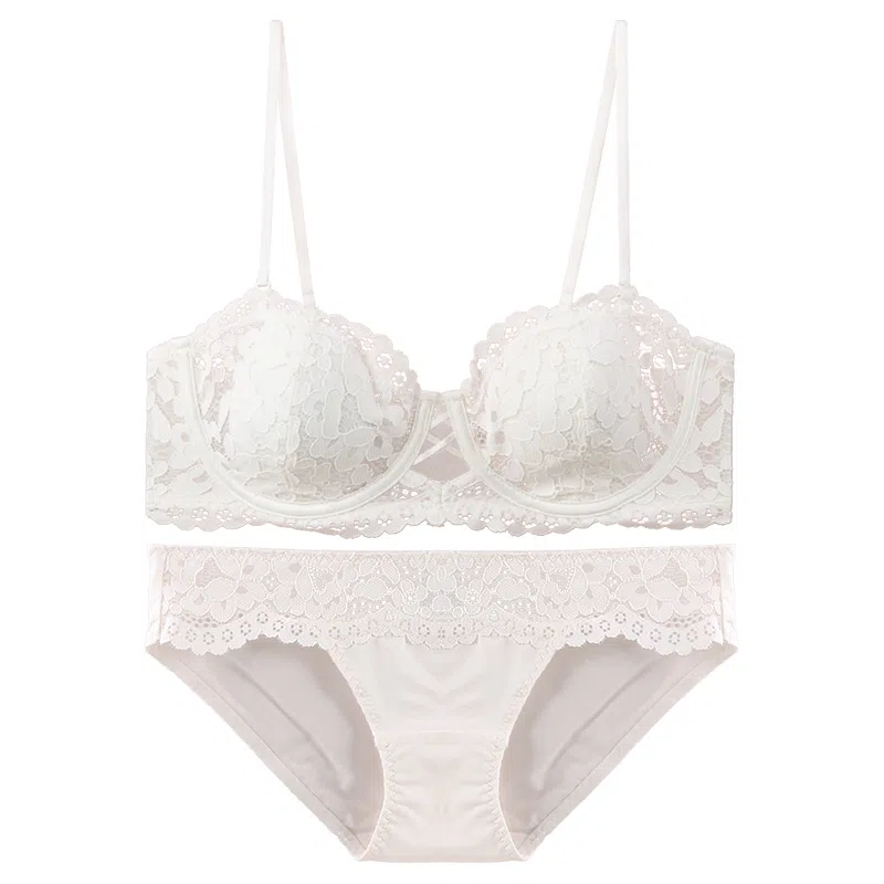 内在密码 文胸系列 防滑半杯蕾丝聚拢文胸合身内衣裤套装 女款