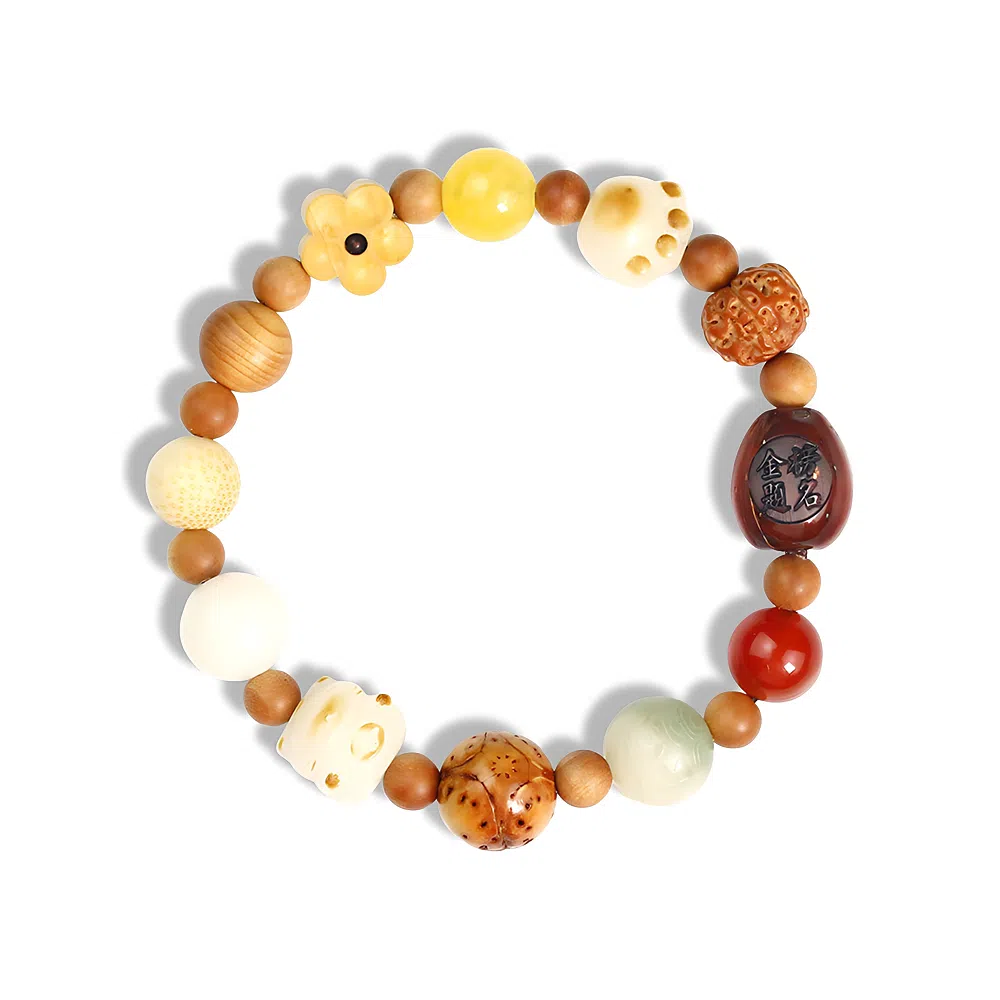 饰伴 新中式 金榜题名 胜券在握 国风佛珠转运珠招财纳福复古国潮 本命年新中式 星月菩提 手串 男女同款情侣款