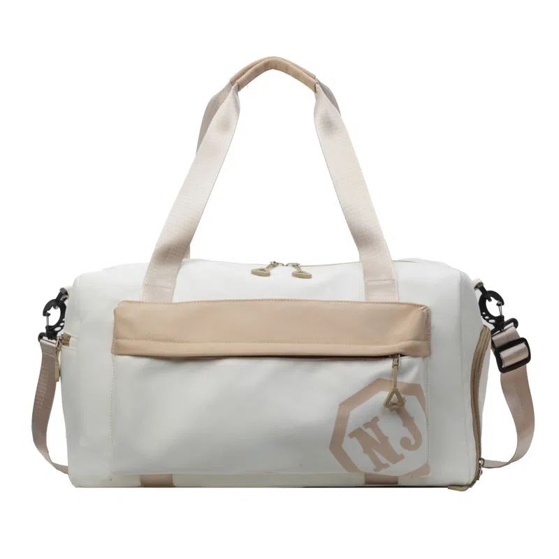 行途 大容量拼色设计 织物 手提健身包 大号 男女同款情侣款 黑色/米白色/蓝色/粉色/卡其色