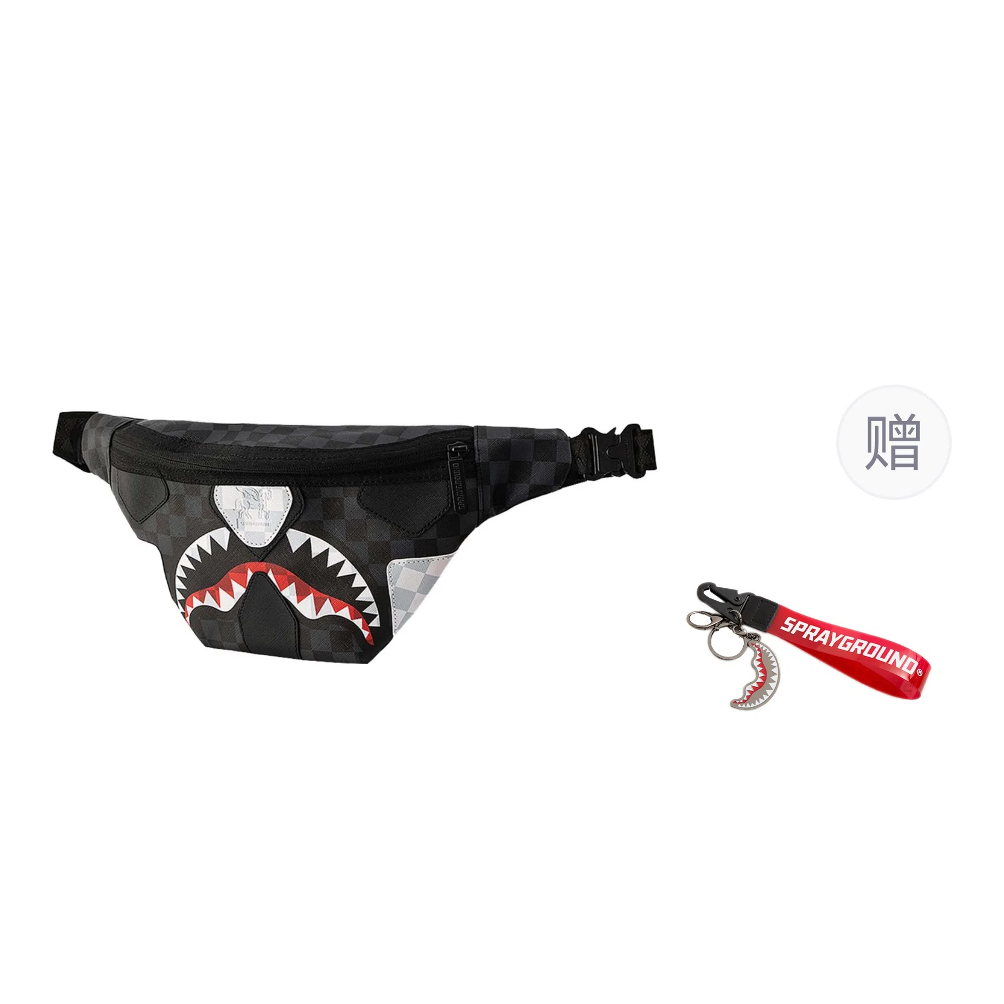 Sprayground Shark Logo Waist Bag Black