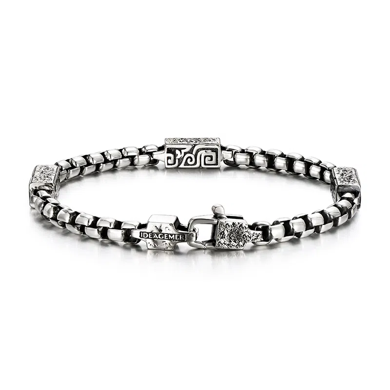 IDEAGEMER Vintage Silver Bracelet 925