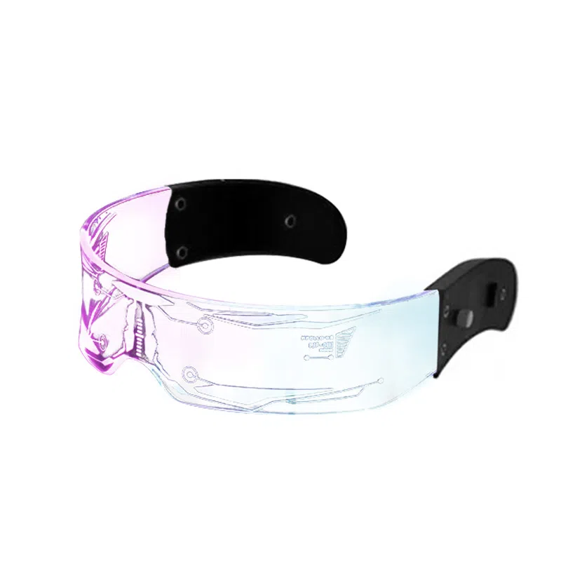 一点潮玩 赛博朋克透明发光眼镜 未来科技炫酷 智能玩具