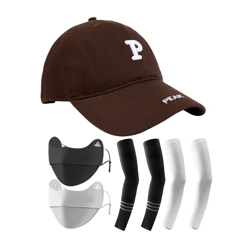 匹克 时尚简约百搭字母绣花春夏户外旅游出街防晒帽韩版棒球帽套装 棉 鸭舌帽 男女同款情侣款 多色