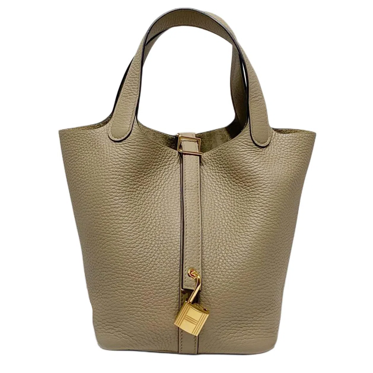 HERMES Picotin Lock 18 Taurillon Clemence 8Q BEIGE MARFA