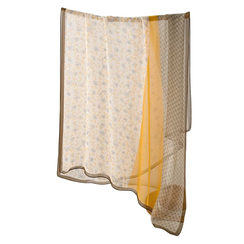 杭丝路 沙滩防晒大披肩舒适气质 桑蚕丝 丝巾 女款 黄色