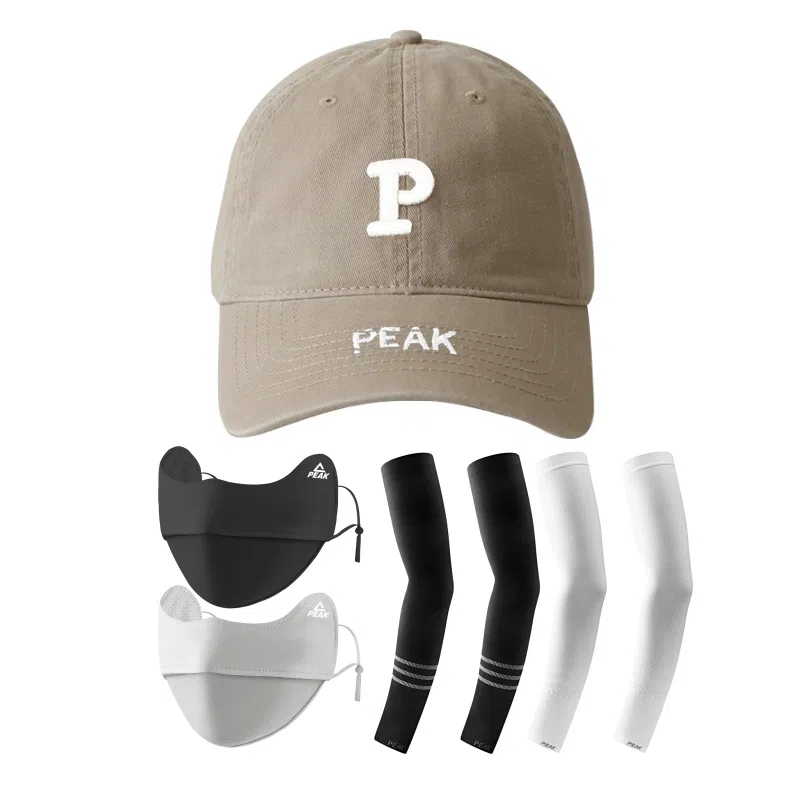 匹克 时尚简约百搭字母绣花春夏户外旅游出街防晒帽韩版棒球帽套装 棉 鸭舌帽 男女同款情侣款 多色