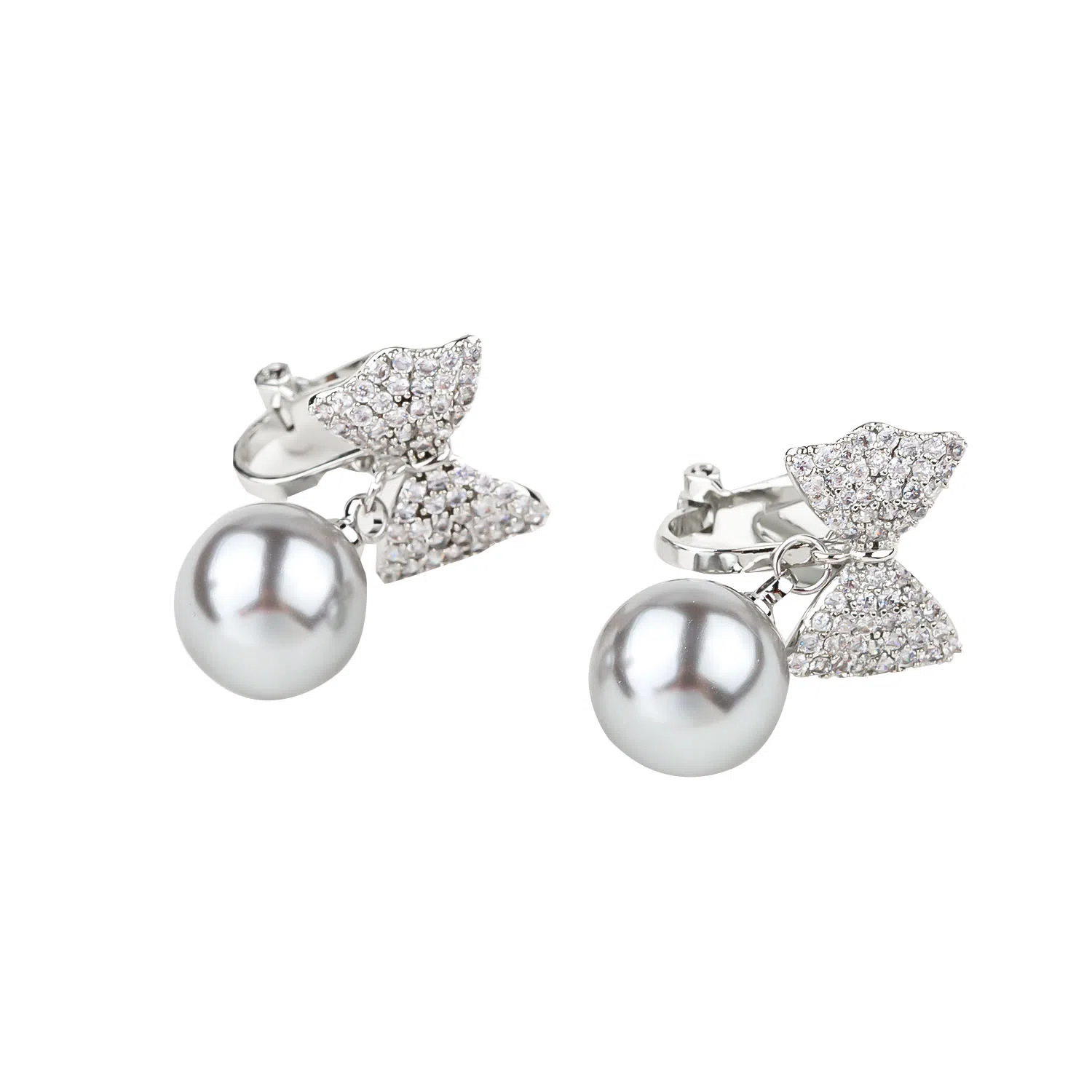 卡铂雅 银色珍珠高级极简感复古设计港风气质 铜 耳环 女款