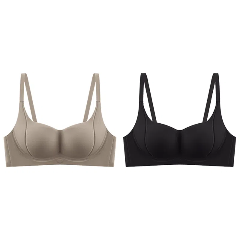 莫代尔 小胸聚拢饱满内衣显大无痕无钢圈薄款防下垂无钢圈软支撑透气美背胸罩文胸 女款 组合装