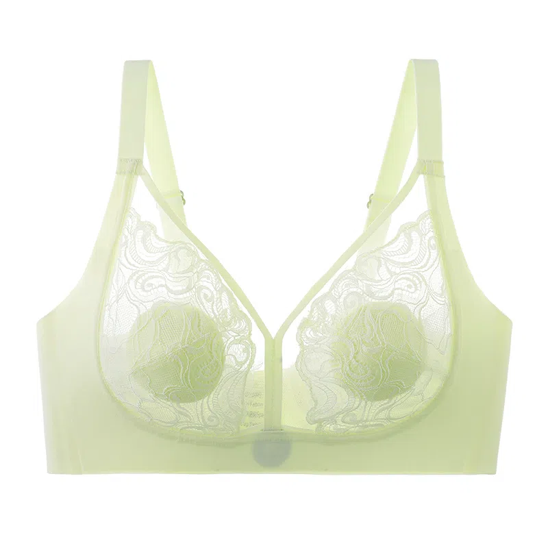 莫代尔 蕾丝性感薄款聚拢大胸显小美背防下垂收副乳柔软无痕轻薄裸感亲肤收副乳文胸 女款