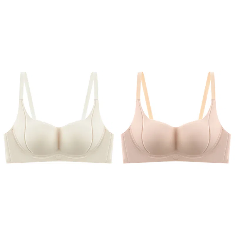 莫代尔 小胸聚拢饱满内衣显大无痕无钢圈薄款防下垂无钢圈软支撑透气美背胸罩文胸 女款 组合装