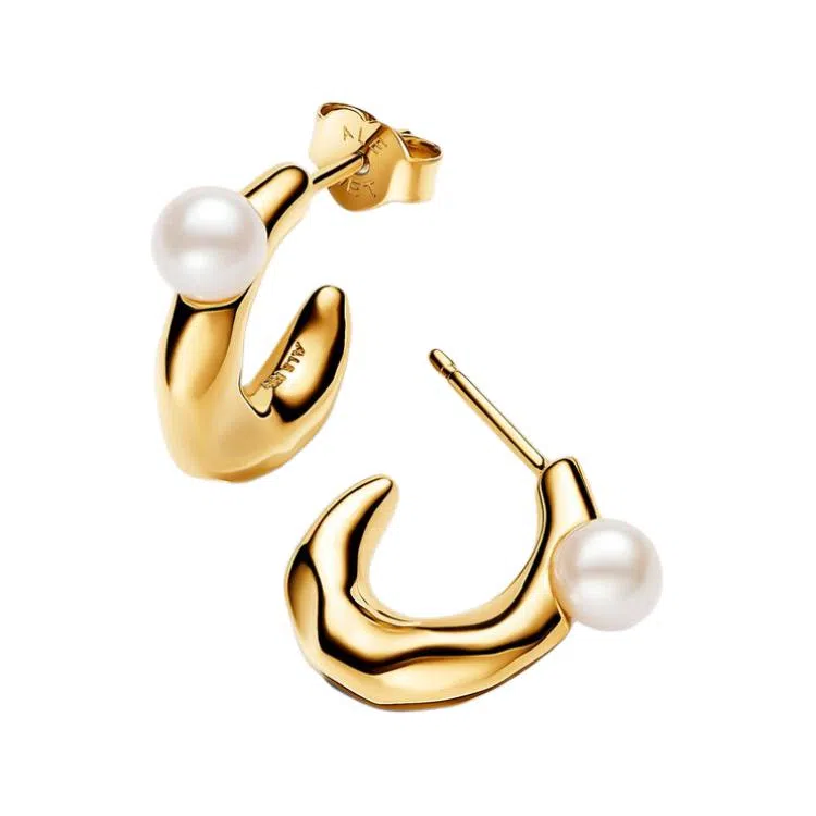 Pandora Pearl 14k Gold-Plated Earrings