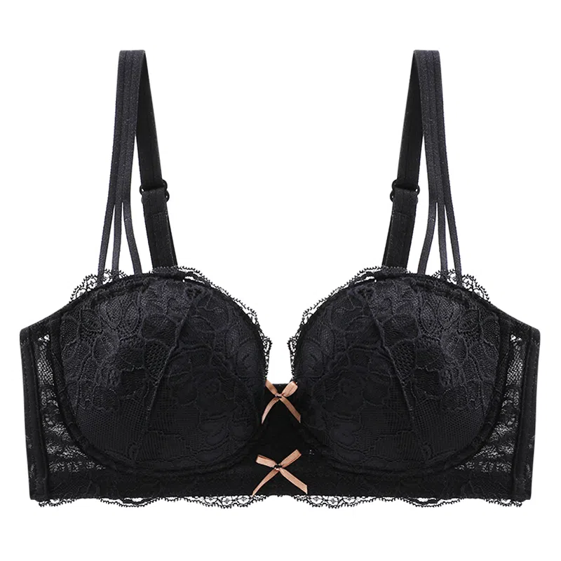 莫代尔 轻薄蕾丝透气大胸显小胸服帖内衣聚拢收副乳防下垂调整型胸罩文胸 女款