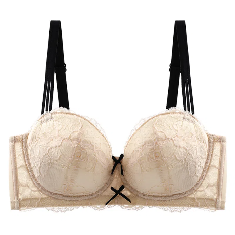 莫代尔 轻薄蕾丝透气大胸显小胸服帖内衣聚拢收副乳防下垂调整型胸罩文胸 女款