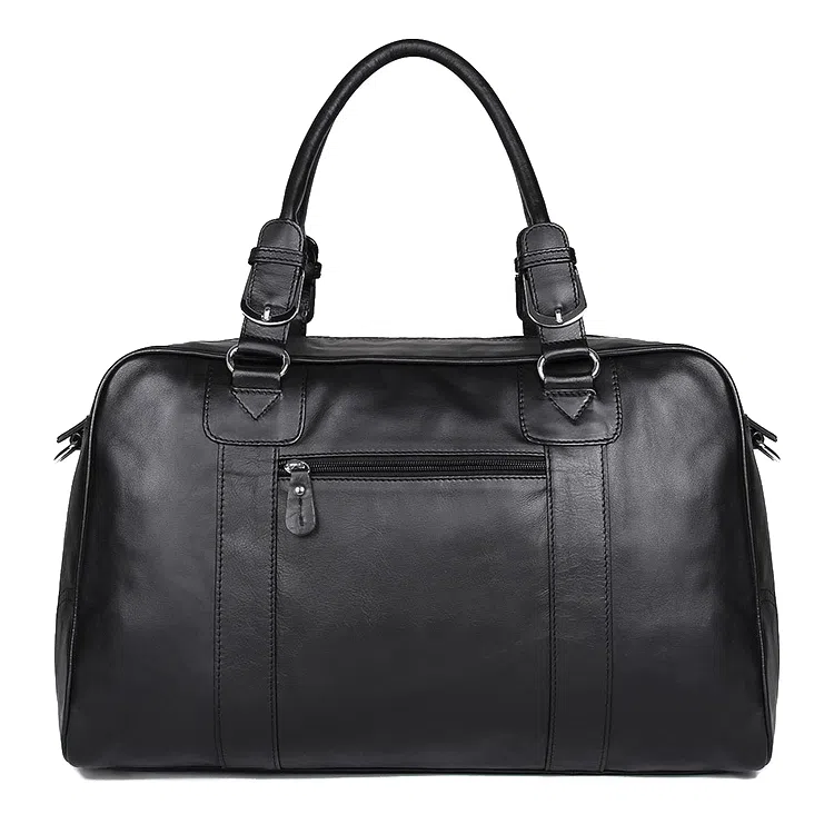DOSRFINI Large Capacity Leather Briefcase Black Gray