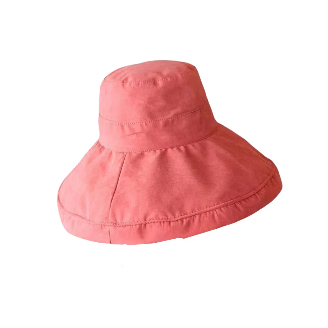 撞青春 大檐遮脸太阳帽户外出游盆帽夏天防晒 桃皮绒 渔夫帽 女款