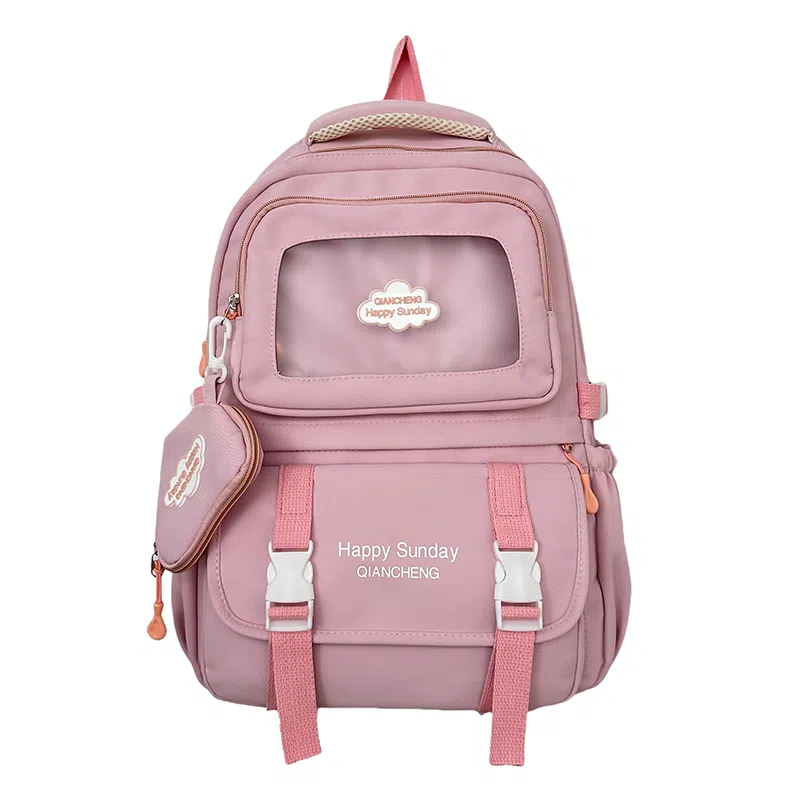 醇龙 尼龙男女通用多色书包小众设计尼龙高颜值日系学生书包大容量纯色旅行双肩包