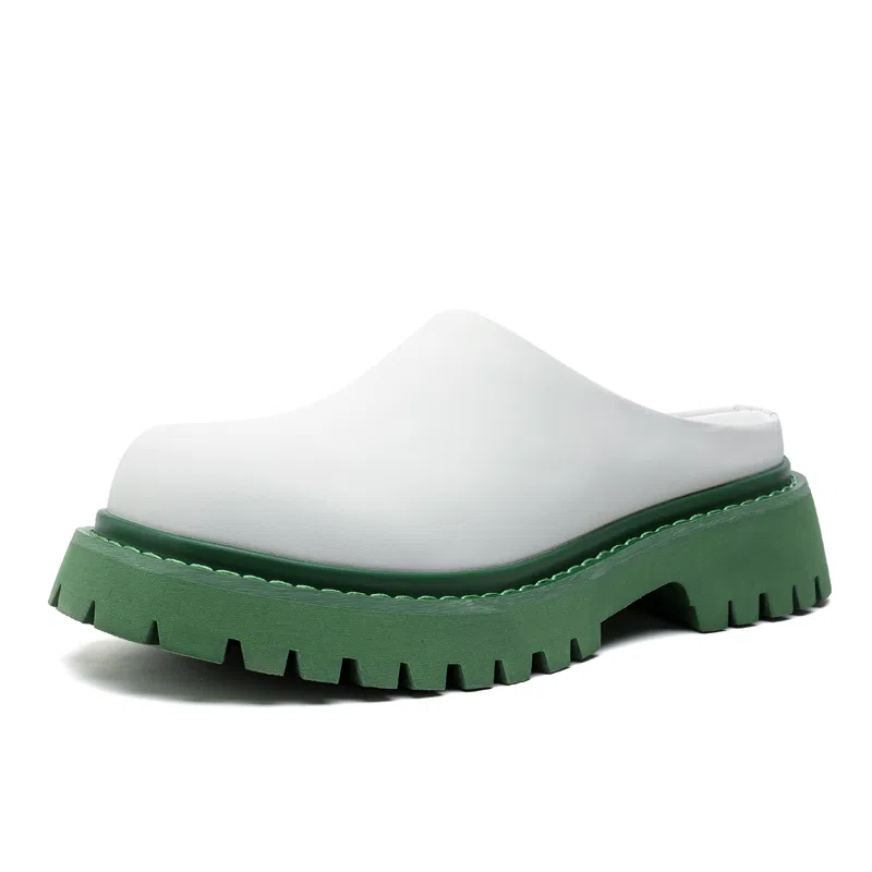 威世米邦 厚底百搭潮流小众德比高级感半拖 橡胶底 防滑包头拖鞋 男款