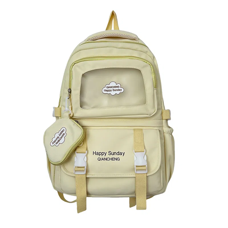 醇龙 尼龙男女通用多色书包小众设计尼龙高颜值日系学生书包大容量纯色旅行双肩包