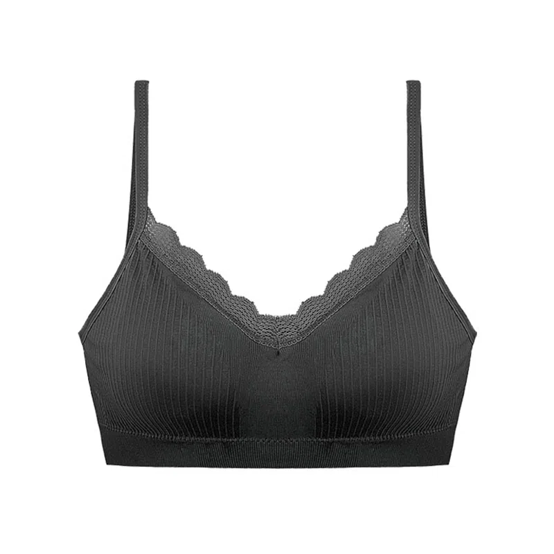 二三二三 纯色简约舒适无痕无钢圈收副乳小胸聚拢背心式美背文胸 女款