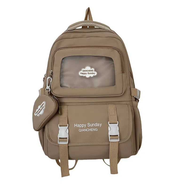 醇龙 尼龙男女通用多色书包小众设计尼龙高颜值日系学生书包大容量纯色旅行双肩包