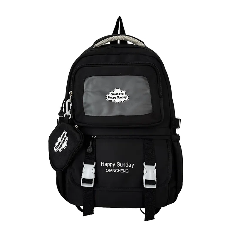 醇龙 尼龙男女通用多色书包小众设计尼龙高颜值日系学生书包大容量纯色旅行双肩包