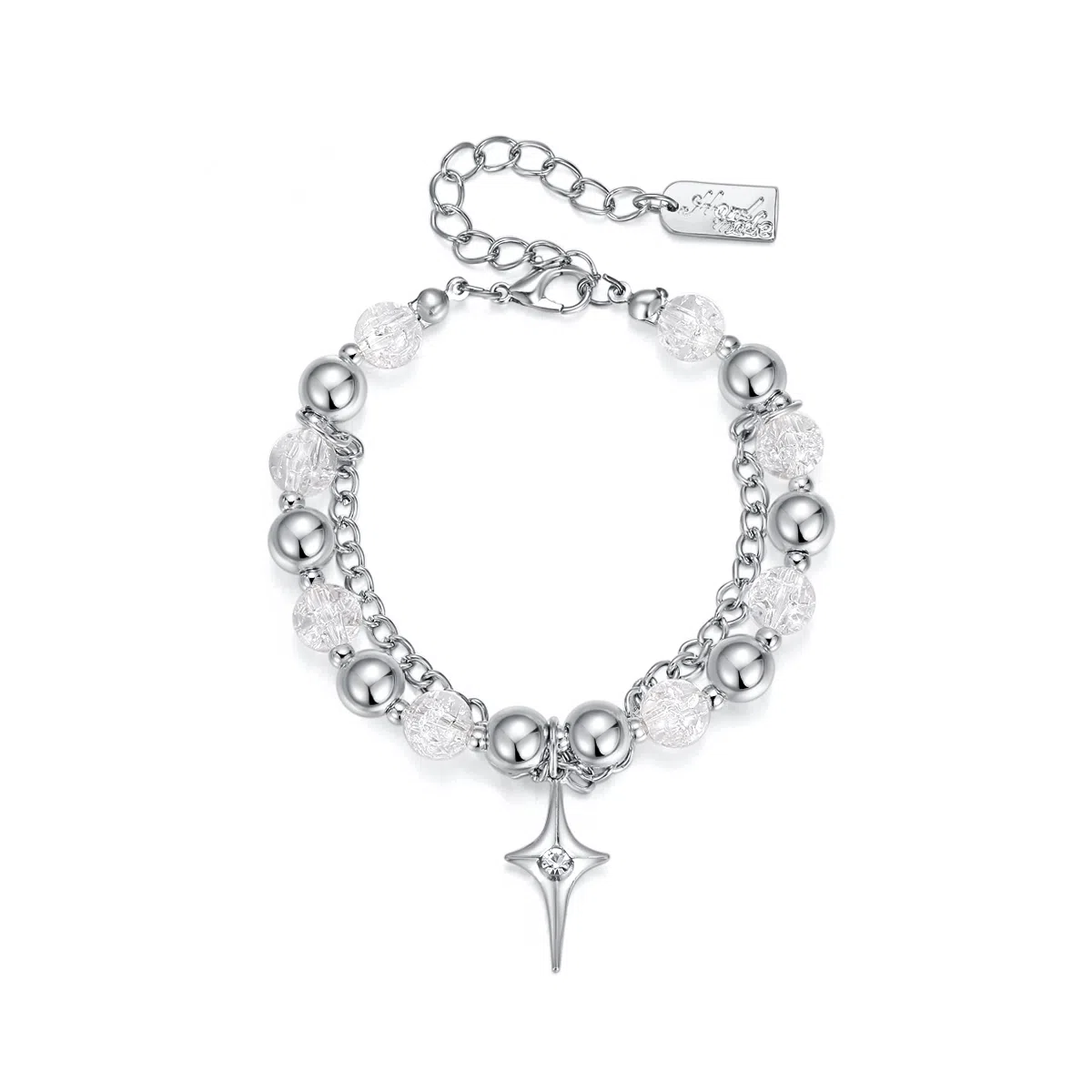 ZKY Ice Crack Bead Cross Bracelet