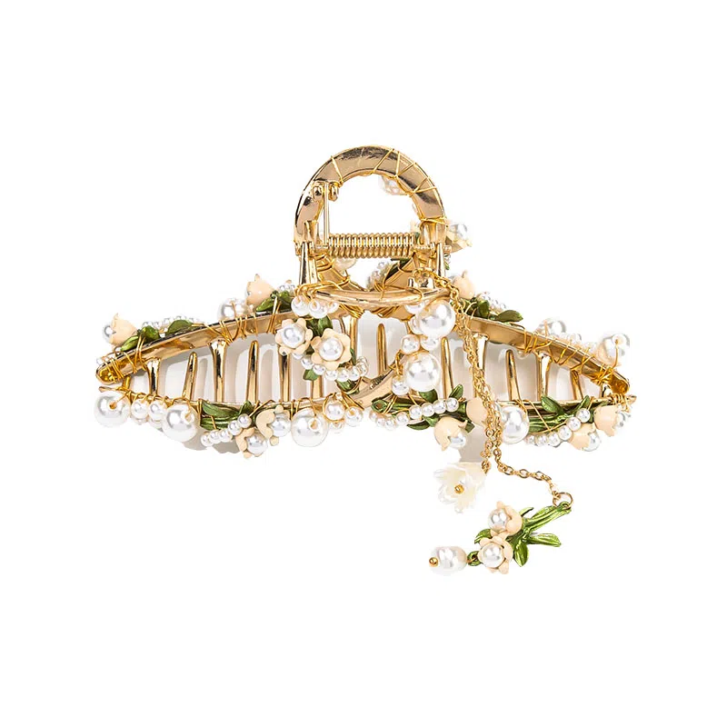 卡铂雅 金色复古休闲 潮流设计镶钻极简高级感港风气质 发夹 女款